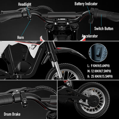 EV12M PRO Kids' Electric Motorbike - Upgraded Version